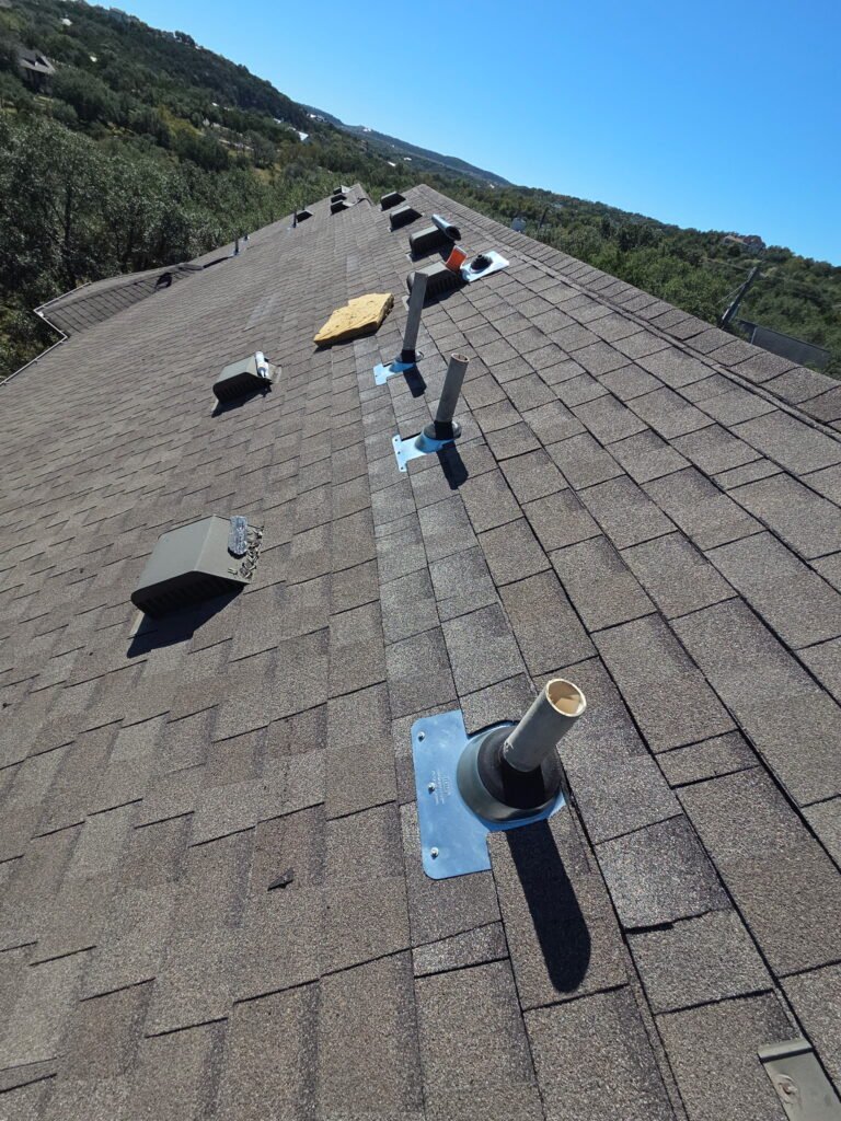 Venting (roof/attic ventilation) shown through an Impact Resistant Roofing client home.
