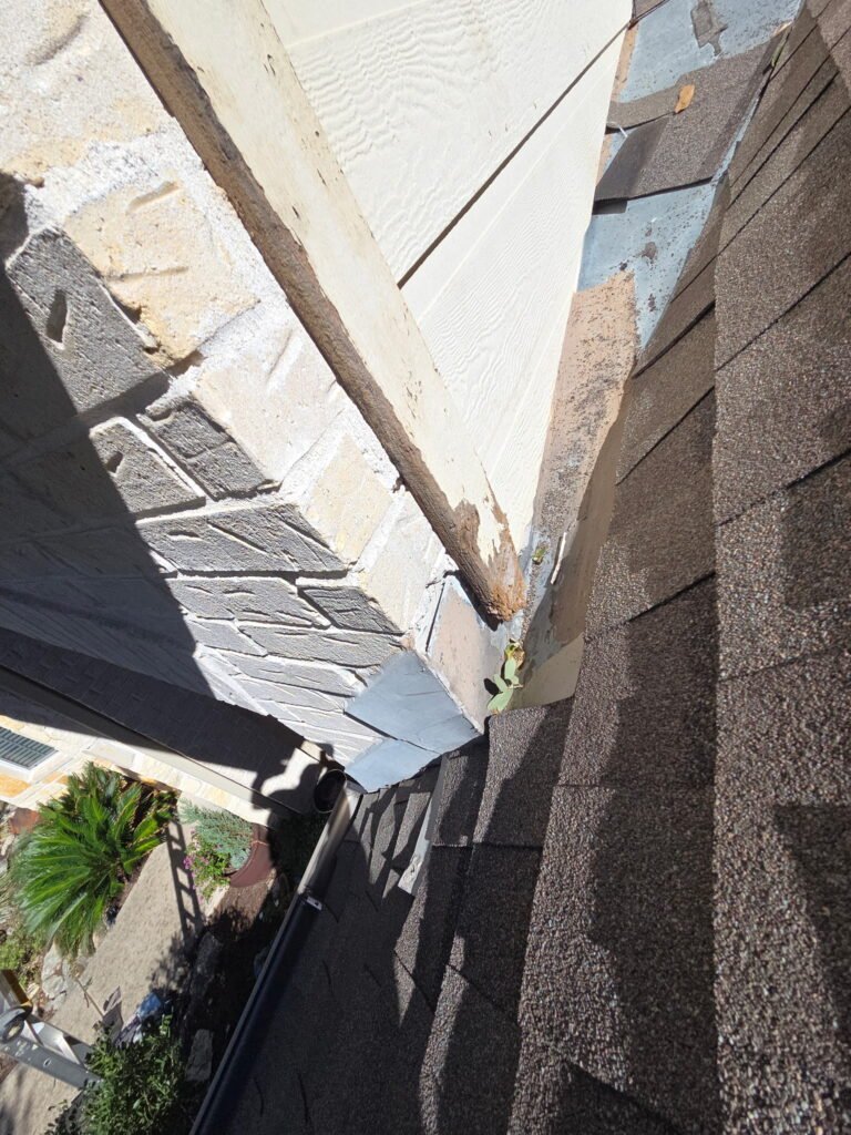 Step flashing to protect roof from water leaks around a chimney